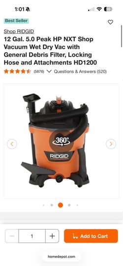 Ridgid shopvac vacuum