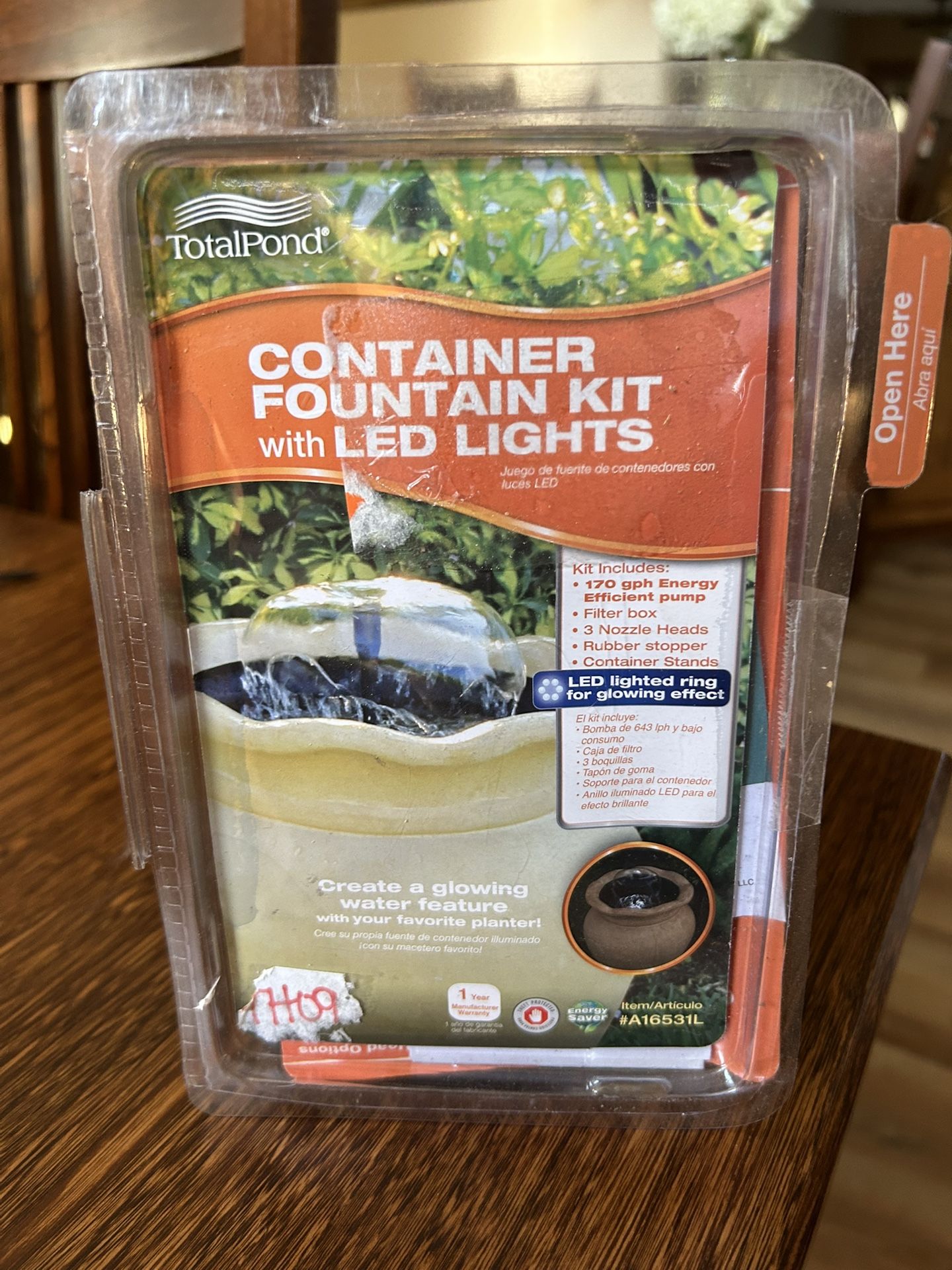 Container Fountain Kit With LED Lights