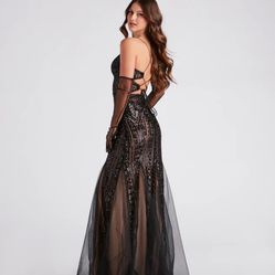 Juliana Formal Sequin Mesh Mermaid Dress