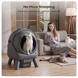Self-Cleaning Automatic Litter Box for Multiple Cats - Open Box – App Control (Grey)