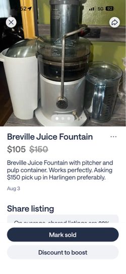 Breville Juice Fountain with pitcher