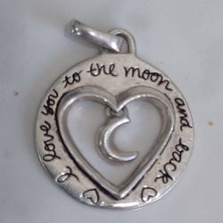 Designer Sterling Silver "I  LOVE YOU TO THE MOON & BACK" PENDANT
