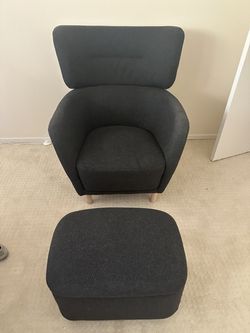 IKEA OSKARSHAMN Wing chair with ottoman