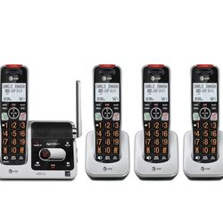AT&T BL102-4 DECT 6.0 4-Handset Cordless Phone for Home with Answering Machine, Call Blocking, Caller ID Announcer, Audio Assist, Intercom, and Unsurp