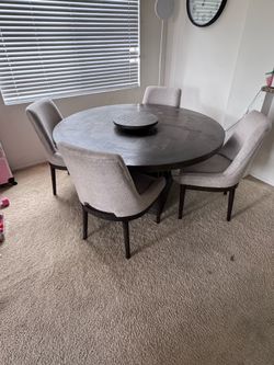 Table and chairs + lazy Suzan