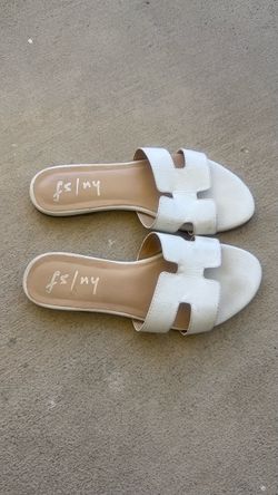 White leather sandals