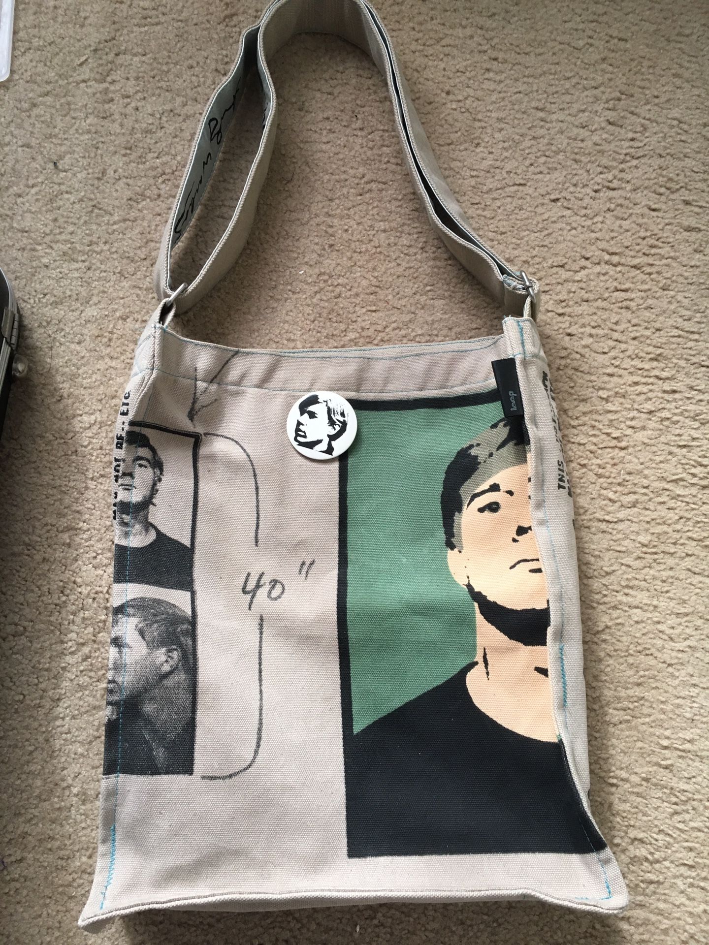 Like New NYC Loop Andy Warhol Self Portait Canvas Tote Limited Edition