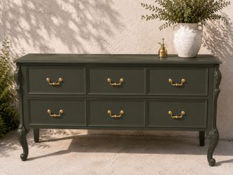 Deep Olive French Provincial Sideboard