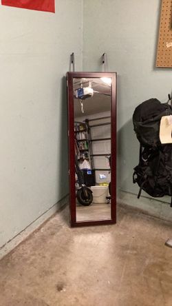 Full body wood jewelry cabinet door hung