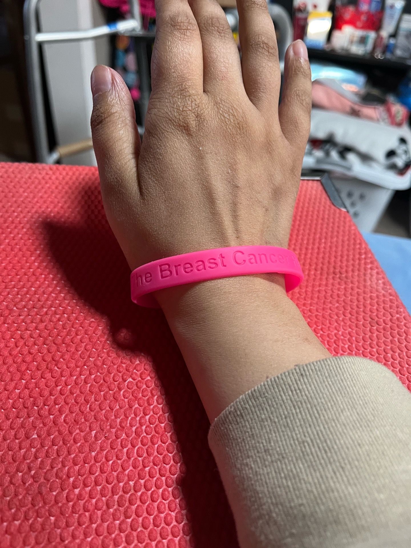 Rubber pink bracelet