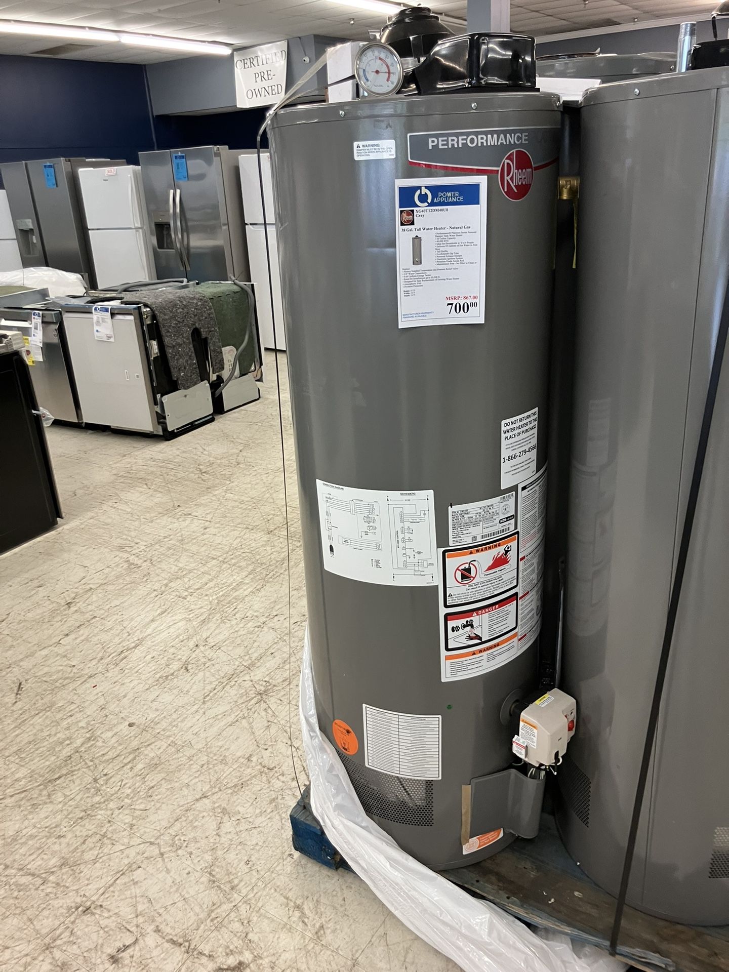 38 Gal Tall Water Heater-natural Gas