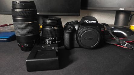 Canon EOS Rebel T7 DSLR Camera with Two Lenses