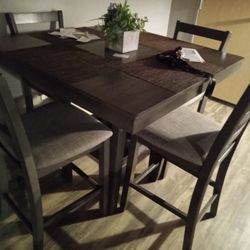 Dark Gray Counter Height Table With Chairs 