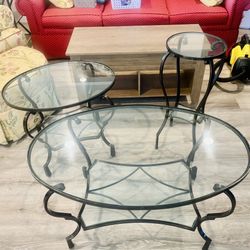 Pier 1 Wrought Iron Glass Tables 