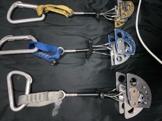 Three black diamond cams sizes 2 3 and 3.5
