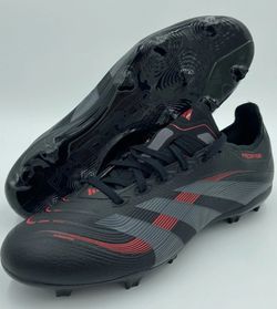 Brand New Adidas Predator League Firm Ground Soccer Cleats Black Red Men Size 6.5 Women 8