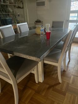 Steve Silver Cardella Marble Top 7-Piece Dining Set