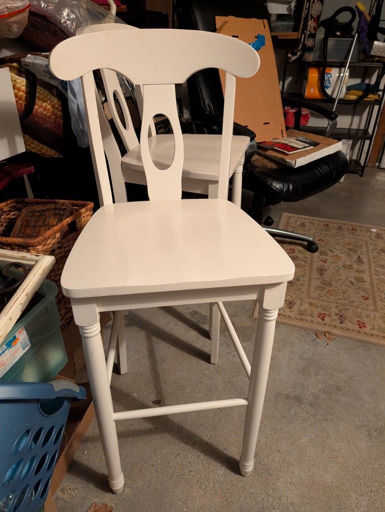 2 White Bar Stools