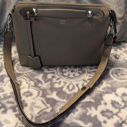 FEND1  By the way medium Handbag Shoulder bag leather gray/Tan  Women

