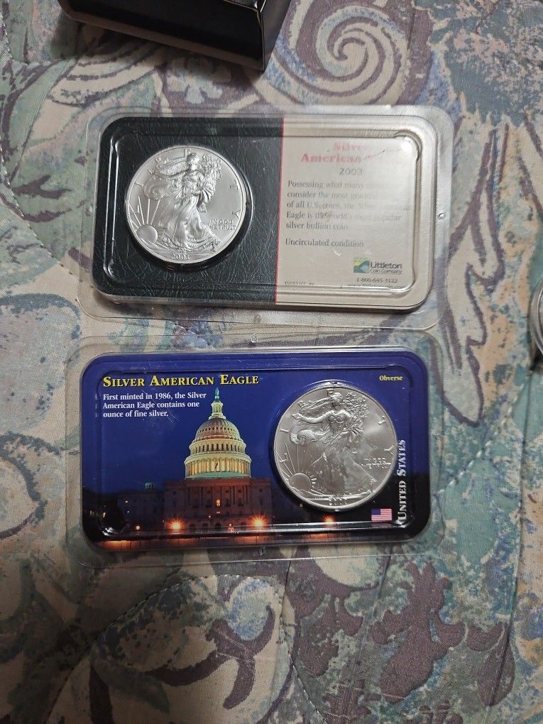 American Eagle Coins2000 ,2003 Silver American Eagles From Littleton