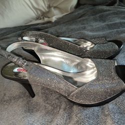 9&Co Silver Heels Size 9.5