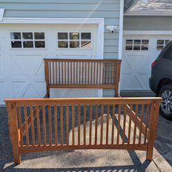 CA King Mission Oak Bed Frame