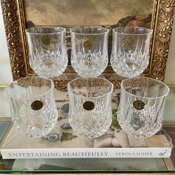 Vintage 3 3/4” H Cristal D’Arques Longchamp Glasses - Set of 6 (Made in France)