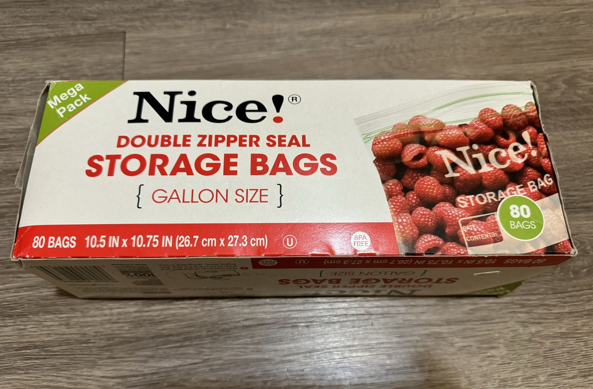 Nice! double zipper seal storage bags gallon size Mega Pack 77 Count