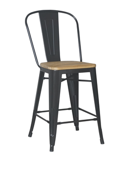 Homy Casa THOCAR 29" Silver Bar Stools Set of 4 for Kitchen, Dining, or Home Bar