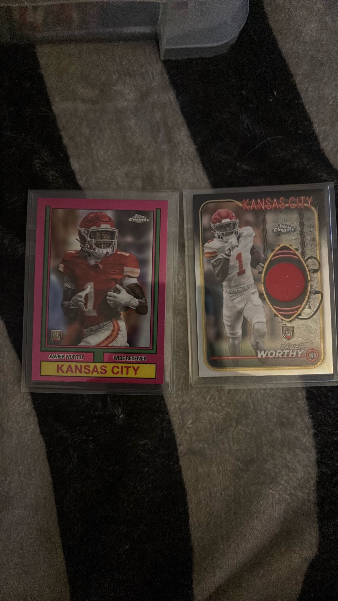 2 Card RC Xavier Worthy Topps Chrome Patch And Pink Border