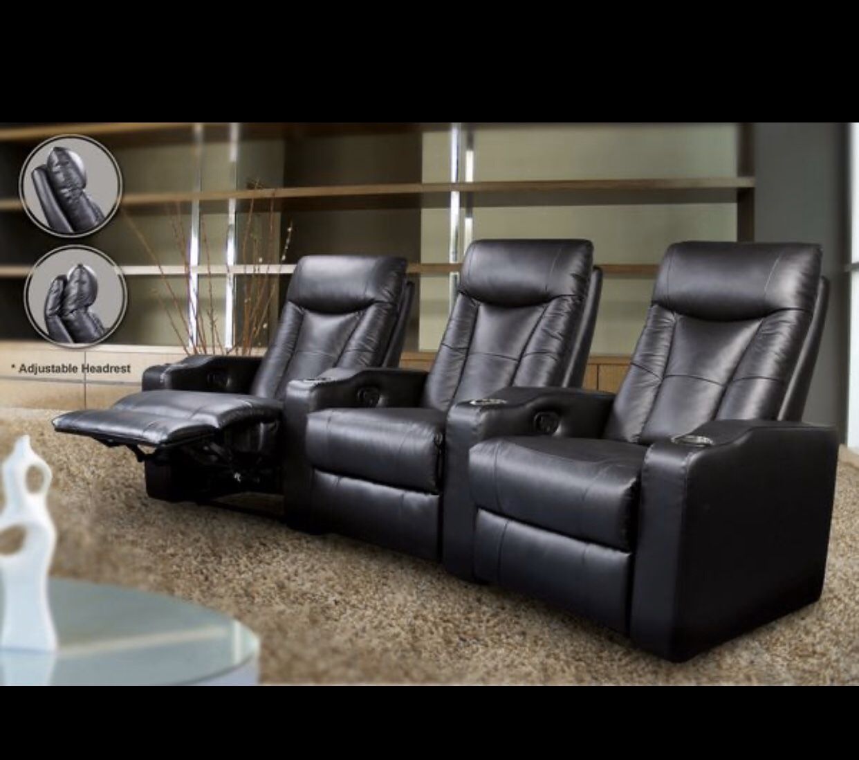 Home Theater Seating! Build Your Own! 2, 3 or 4 Seat Theater Chairs! Lowest Prices Ever!