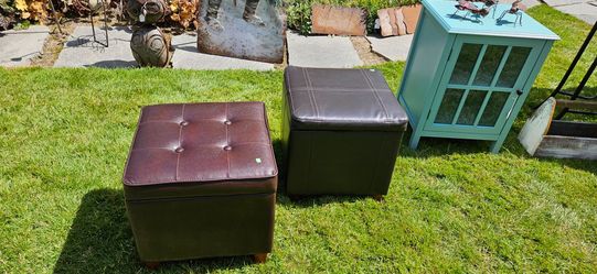Two Storage Ottomans