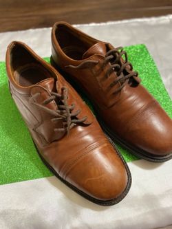 GESE Mens Formal Oxford Dress Shoes Leather Cognac Brown Size 12  Made in Italy 🇮🇹