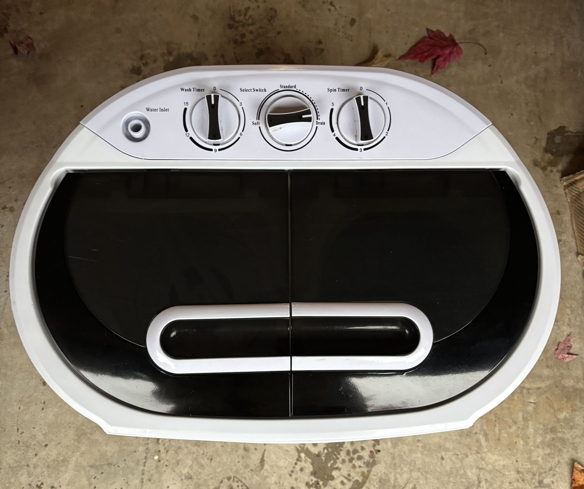Portable Washing Machine ,Twin Tub Washer Mini Compact Laundry Machine with Drain Like NEW