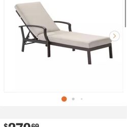 3 PCS Lounge Chair with White Cushions Adjustable 6-Position Recliner for Patio, Beach, Pool