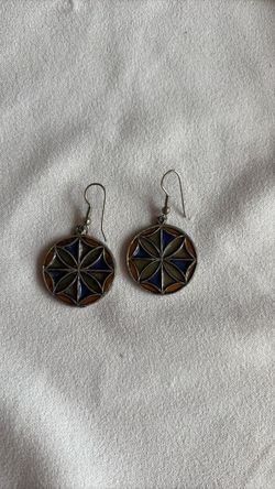 Vintage stained glass earrings