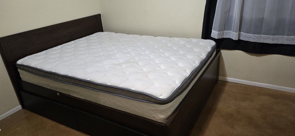 Spring Mattress And Bed Frame Queen