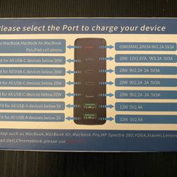 7 Port USB C Charger 