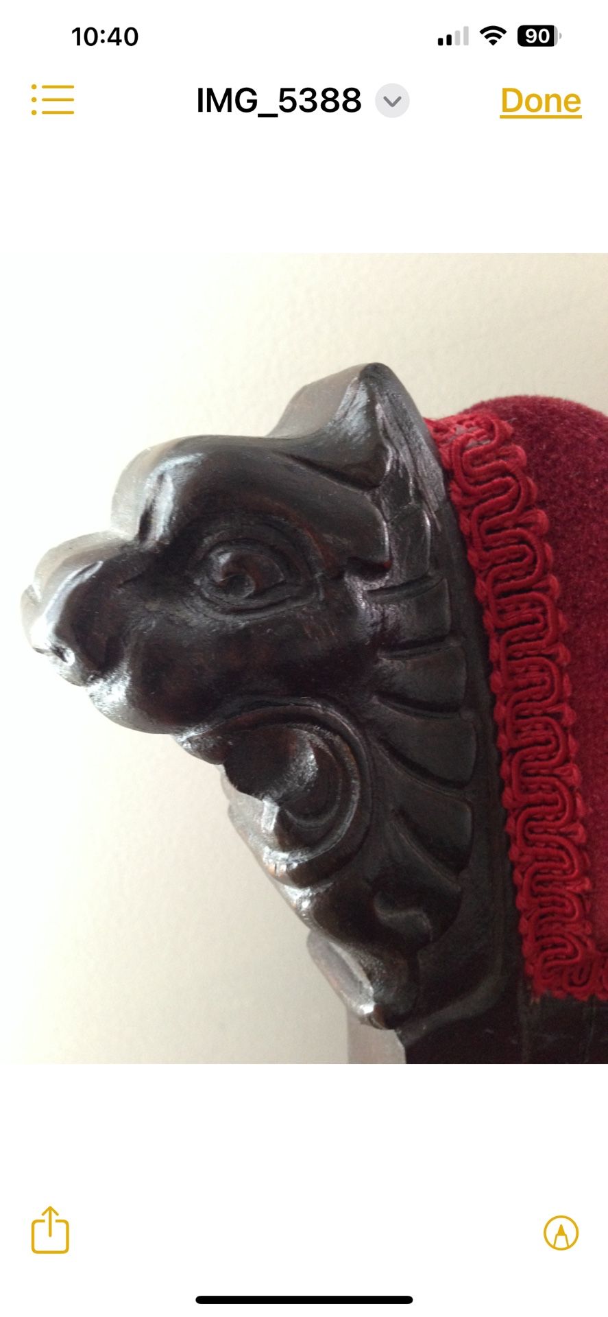 Gothic Red Velvet Bench