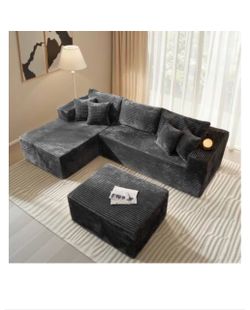 Ovios - 108" Plush Modular Sectional Sofa