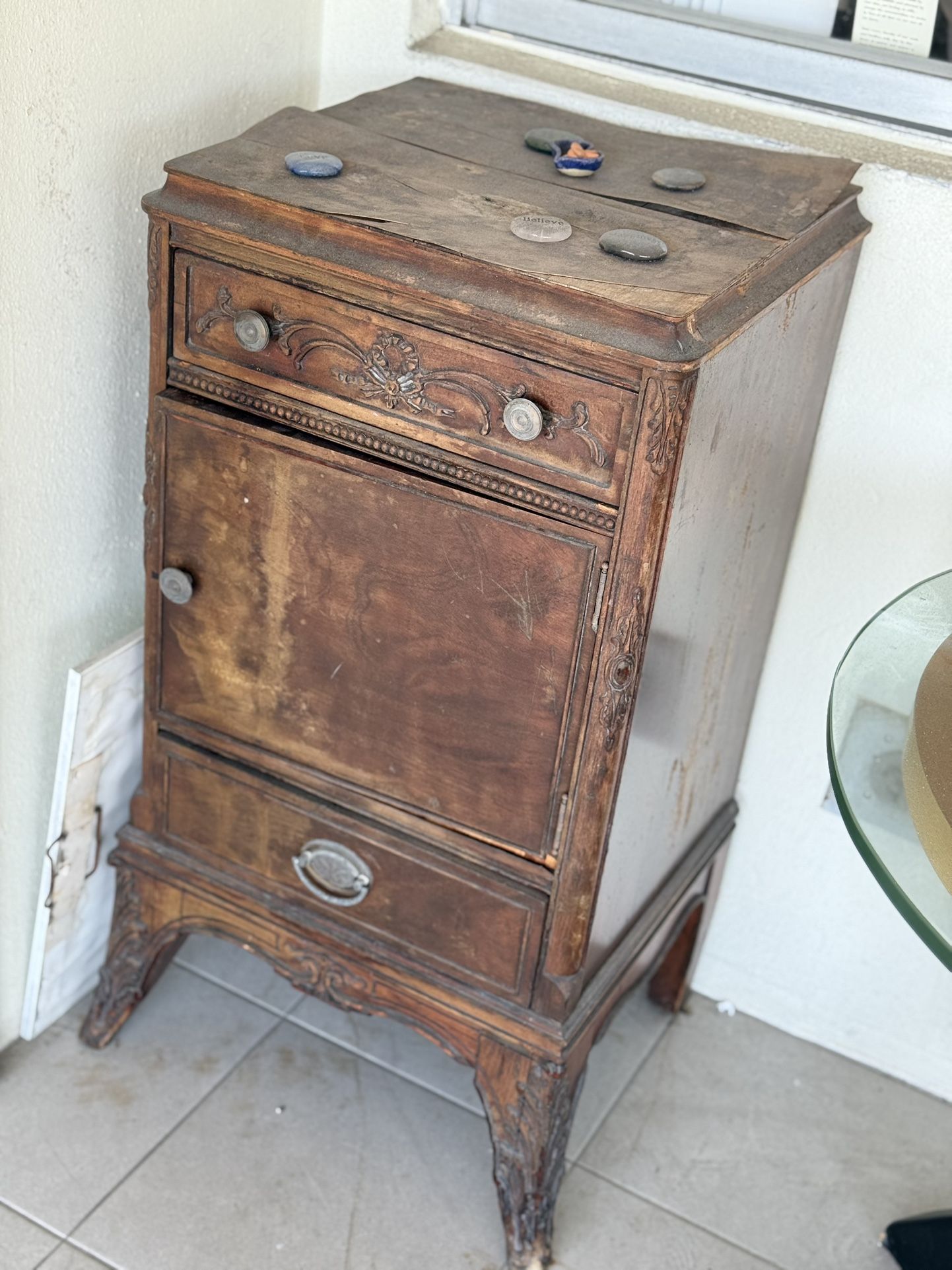 Small Antique Cabinet With Drawers