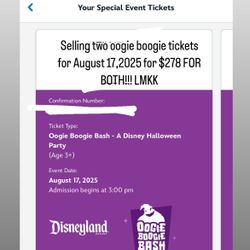 Oogie Boogie Disneyland Tickets