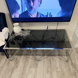 Modway Prism Modern Tempered Glass Rectangular Coffee Table & Square End Table (Both Sets Included)