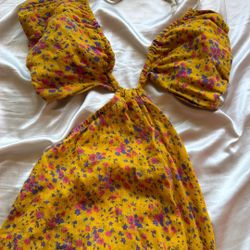 Planet Blue Blu Moon Yellow Floral Dress