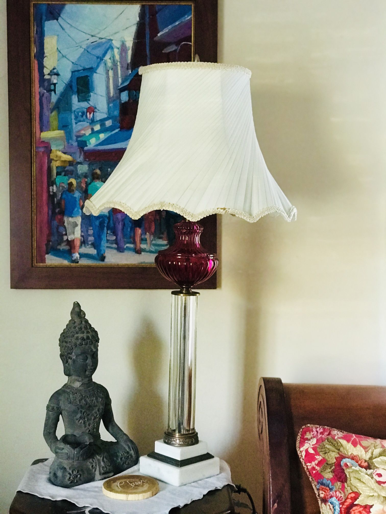 Vintage Victorian Ornate Glass Lamp