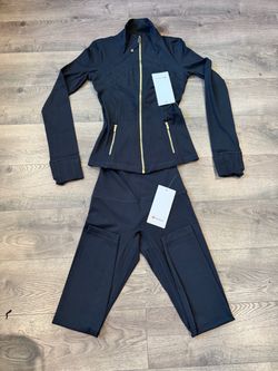 Lululemon Black Two-Piece Jacket and Leggings Set