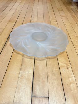 Frosted Glass Cake Stand Satin Finish 14"