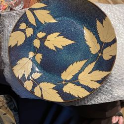 Glazed  13 Inch Kaleidoscope Pottery Plate