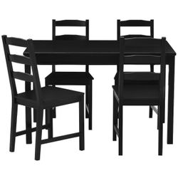 IKEA JOKKMOKK  Wood Table and 4 chairs Set, Black!
