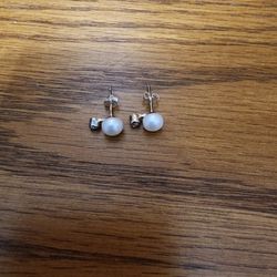 .925 Pearl & Cz Earrings